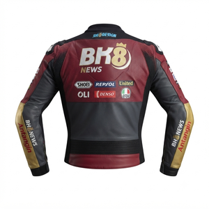 Men’s Cowhide Leather <b>Racing</b> <b>Jacket</b>/Chaqueta MotoCP Style CE Level 2 Armor Motorcycle Track Riding Protective Gear CE - Product Image 2