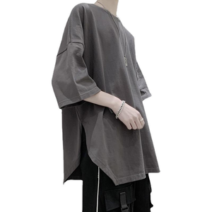 T-shirt unisexe à manches courtes, style coréen, tendance, fentes latérales, coupe classique, décontracté, 100% coton respirant - Product Image 5