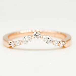 0.36CT Moissanite Diamond <b>Ring</b> Marquise Cut Curved Wedding Band 925 <b>Silver</b> Gold Plated GRA Certified Modern <b>Stacking</b> Anniversary - Product Image 1