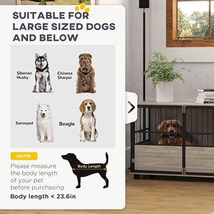 Tavolino per Cani in Legno di Noce Rettangolare da 100 cm con 3 Porte, Stile Villa, per Cani di Piccola e Grande Taglia - Product Image 4