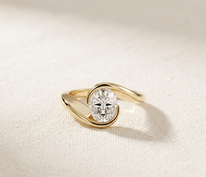 Anillo de Moissanita con Corte Ovalado, Plata de Ley 925, Chapado en Oro Amarillo, Anillo de Compromiso, Promesa, Boda, Aniversario, Regalo para Ella - Product Image 3