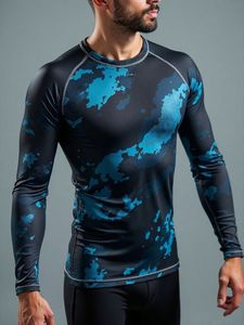 Men Full Sleeve Rash Guard <b>Compression</b> <b>Shirt</b> Sublimation Print Quick Dry Spandex Polyester Fitness Wear - Product Image 3