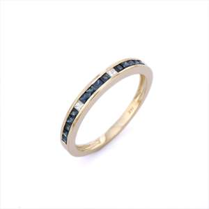 14K White Gold Cushion Cut Sapphire Wedding Ring for Women - Product Image 3