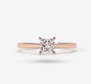 Anillo de Diamante Cultivado en Laboratorio, Corte Princesa, Color E, Claridad VS1, Certificado IGI, Platino 950, 1 Quilate, Anillo de Compromiso Solitario - Product Image 4