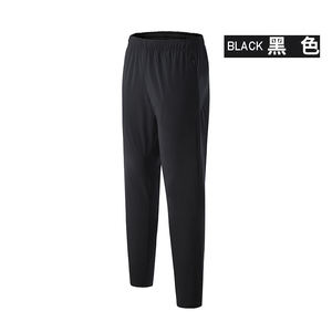 Pantalon de jogging pour homme en vert olive, à séchage rapide, taille élastique, avec poches latérales, léger, en tricot, pour l'été - Product Image 3