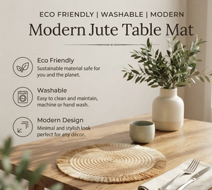 Tapis de table en jute artisanal élégant, écologique, en coton Dori, pour la maison, le café, le restaurant, l'hôtel - Product Image 2