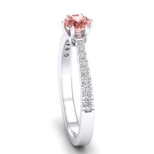 Bague en argent sterling 925 REYES, prix de gros, avec moissanite certifiée GRA, bijoux fins, coupe ronde, pierre précieuse morganite 0,5 carat - Product Image 3