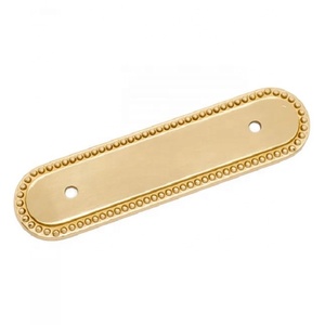 Poignée de meuble de luxe en laiton moderne, plaque arrière ovale, nickel satiné, perlée, de haute qualité, pour armoire, tiroir de cuisine, porte - Product Image 4