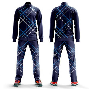 Unisex Navy Blue Solid Tracksuit Full <b>Zip</b> <b>Hooded</b> Breathable Lightweight Fleece Winter Sporty Wear Side Pockets Loose Fit - Product Image 1