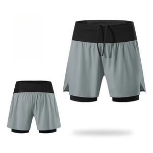 Men's High Street Double <b>Layer</b> Breathable Eco-Friendly Polyester/Mesh Fitness Gym Training Sports Shorts Quick Dry Workout - Product Image 5
