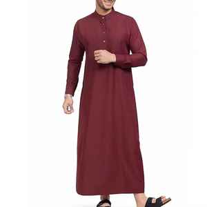 Vêtements musulmans islamiques arabes saoudiens de haute qualité, brodés, Thobe Daffah Jubba Kaftan pour hommes, 2024 - Product Image 1