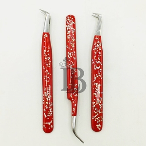 <b>Top</b> Selling High Quality Eyelash Extension Tweezers <b>Set</b> Individual Models Available Sustainable Glitter Lash Tweezers Low Price - Product Image 4