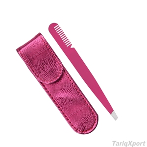 Wholesale Stainless Steel Eyelash Extension Tweezers Private Label Eyebrow Tweezers Slanted Tip <b>Makeup</b> <b>Tool</b> - Product Image 4