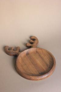 Meilleure Vente : Bol de Service en Bois de Mangue en Forme de Renne, Plateau à Snacks Artisanal en Bois, Décoration de Table de Noël, Cadeau de Noël pour les Fêtes - Product Image 1