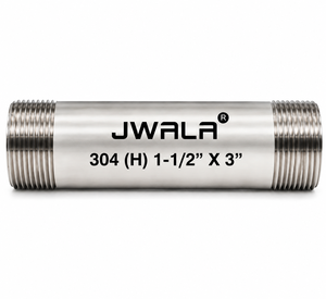 Raccord de tuyauterie fileté mâle en acier inoxydable 304 sans soudure, taille 1-1/2 pouce, longueur 3 pouces, pour systèmes de plomberie - Product Image 1