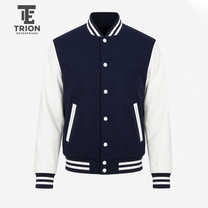 Veste universitaire pour homme de haute qualité avec manches crème, lettre C brodée sur le devant, col rabattu, style preppy, automne - Product Image 3