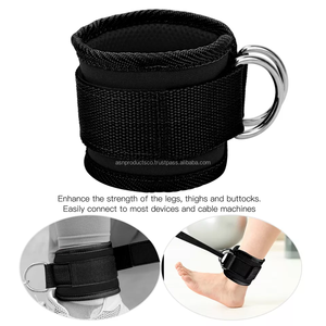 (Noir) Sangles de cheville Fitness pour machine à câble Double DRing réglable - Product Image 5
