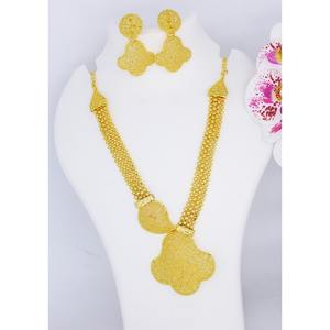 Parure de bijoux collier avec boucles d'oreilles en laiton plaqué or pur parure de bijoux collier design haute qualité Émirats arabes unis Dubaï - Product Image 2