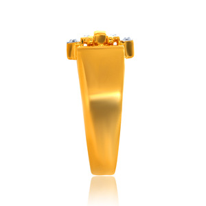 Modern 18K Gold Diamond Link Design <b>Ring</b> <b>for</b> <b>Men</b> Wedding Band Designer Yellow Gold <b>Men's</b> Diamond <b>Ring</b> with Contemporary Link - Product Image 3