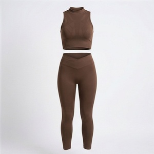 Ensemble de yoga pour femmes, tenue de sport, soutien-gorge de sport, leggings, pantalon, vêtements de fitness, design personnalisé, vêtements de sport athlétiques, haut - Product Image 1