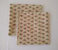 Magnifique ensemble de serviettes en coton faites à la main, imprimées à la main avec motifs floraux, réutilisables, écologiques, à bords festonnés, pour mariage et banquet