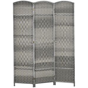 Divisorio in Legno a 3 Pannelli, Design Tradizionale, Alto 1,8 m, Grigio Misto, per Ufficio Domestico, Schermo per la Privacy Autoportante - Product Image 1