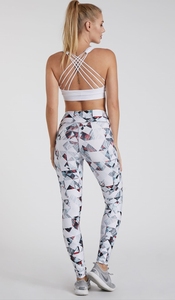 High Waist Geometric Print Yoga <b>Leggings</b> Full Length Four-Way Stretch Lightweight 220g Spandex/<b>Nylon</b> Women's Workout Pants - Product Image 2