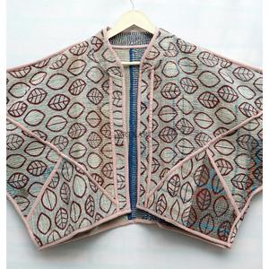 Veste patchwork matelassée 100 % coton faite main pour femme, style Kantha festif, bohème ethnique et coloré pour l'été - Product Image 5