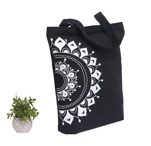 Sacs fourre-tout en toile de coton personnalisés avec impression, fabriqués directement par le fabricant, avec cordon de serrage et poignées à bandoulière pour femmes, vente en gros - Product Image 2