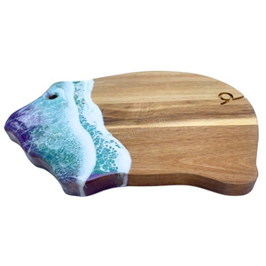 Tabla de cortar de madera y resina epoxi de gran venta 2026, bandeja de servir hecha a mano para cocina, diseño 3D Océano, venta al por mayor desde Vietnam - Product Image 5