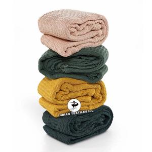 100% Cotton Ultra Soft <b>Luxury</b> Indian Handmade Decorative <b>Throw</b> <b>Blanket</b> for Home Sofa Living Room Decor Use - Product Image 3