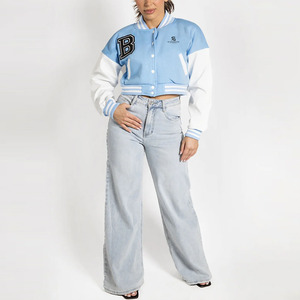 <b>Womens</b> Satin Bomber Varsity <b>Jacket</b> Custom Embroidery Logo Letterman Baseball College Casual <b>Lightweight</b> <b>Jacket</b> - Product Image 5