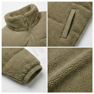 Veste bouffante en Sherpa à col haut avec logo personnalisé pour hommes manteau rembourré à capuche d'hiver haut de gamme sweat-shirt pour hommes vestes mode pour hommes - Product Image 4