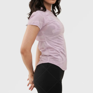 Camiseta de Cuello Redondo Rosa para Mujer, Manga Corta, Color Sólido, Corte Casual, Transpirable, Ecológica, de Secado Rápido, 100% Algodón Tejido, Corte Regular - Product Image 2