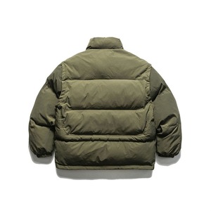 Blouson matelassé à capuche en toile pour homme, style streetwear hiver, séchage rapide, épais, réfléchissant, imperméable, coupe-vent, fermeture éclair, en bambou - Product Image 5