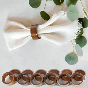 Anneaux de serviette en bois durables et écologiques de qualité supérieure, style vintage campagnard, pour fêtes, vente en gros - Product Image 4