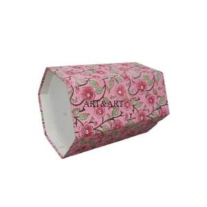 Cubo de Basura Decorativo de Madera con Diseño Geométrico, Hecho a Mano en India, de Rajasthan, Rectangular, con Tapa Enrollable y Parte Superior Abierta, Ecológico - Product Image 5