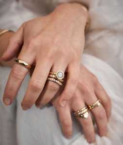 Anillos de Compromiso con Diamantes en Forma de Estrella, Oro Sólido de 14k, Brillantes, Redondos, Cultivados en Laboratorio, con Bisel, Solitario, Minimalista, para Propuesta de Matrimonio o Aniversario - Product Image 4