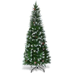 Albero di Natale Artificiale Floccato di Alta Qualità, 1,5 Metri, con Pigne, Pre-Illuminato, Grande, Realistico, Personalizzabile per Esterni - Product Image 2