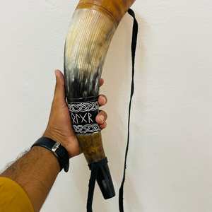 Ivoire et noir artisanat maison Buffalo tasse corne rasage bol mousser rasage savon tasse bols tasse à boire fabriqué en Inde - Product Image 1