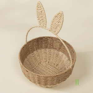 BEST SELLER Natural Woven Easter <b>Basket</b> Bunny Rabbit Shape Easter Egg Holder <b>Basket</b> <b>for</b> Kids Easter Egg Hunt <b>Gift</b> Decoration - Product Image 4