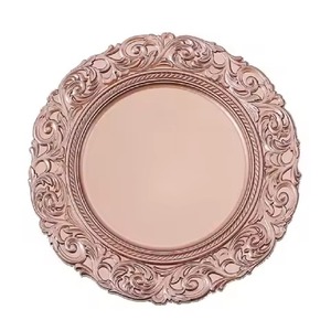 จานรองทองแดงทรงกลม จานโลหะสำหรับเสิร์ฟอาหารงานแต่งงาน ขายส่ง - Product Image 5