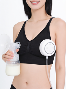Sujetador de lactancia manos libres Bmama blanco, inalámbrico, de algodón, para maternidad, compatible con extractores portátiles, copas A-B OE - Product Image 6