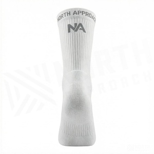 Chaussettes de course respirantes North Approach Crew Socks blanches pour adultes, saison estivale - Product Image 2