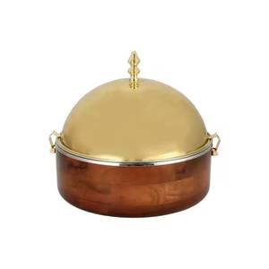 Metal Casserole Hammered Silver Dome <b>Lid</b> Hot <b>Pot</b> Premium Food Warmer Set Insulated Serving Dish Catering Tableware <b>Pot</b> Stackable - Product Image 2