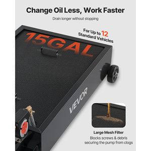 Bac de vidange d'huile à profil bas de 15 gallons avec pompe électrique 180W et tuyau pliable de 8,2 pieds – Outil de réparation automobile pour un changement d'huile pratique - Product Image 3