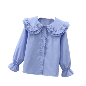 Camisa de mujer personalizada al por mayor con solapa grande, estilo boutique, para primavera - Product Image 1