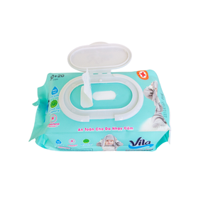 Lingettes humides sans parfum, taille 140mmx170mm, eau purifiée, 50 paquets par carton, usage domestique, origine Vietnam - Product Image 1