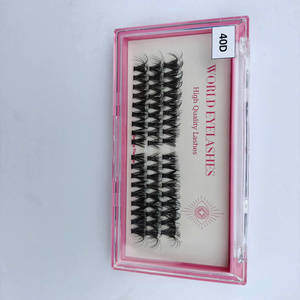 Extensions de cils en faux vison naturel, faits main, style doux, en grappes segmentées, pour application DIY, cruelty-free - Product Image 5