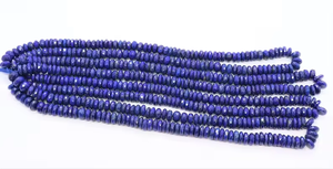 Perles rondes en lapis-lazuli naturel 6MM 7MM, perles facettées en pierres précieuses, prix de gros, en vrac, pour la fabrication de colliers et bijoux, en provenance d'Inde - Product Image 2